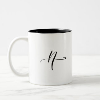 Cursive Letter “A”Mug Two-Tone Coffee Mug