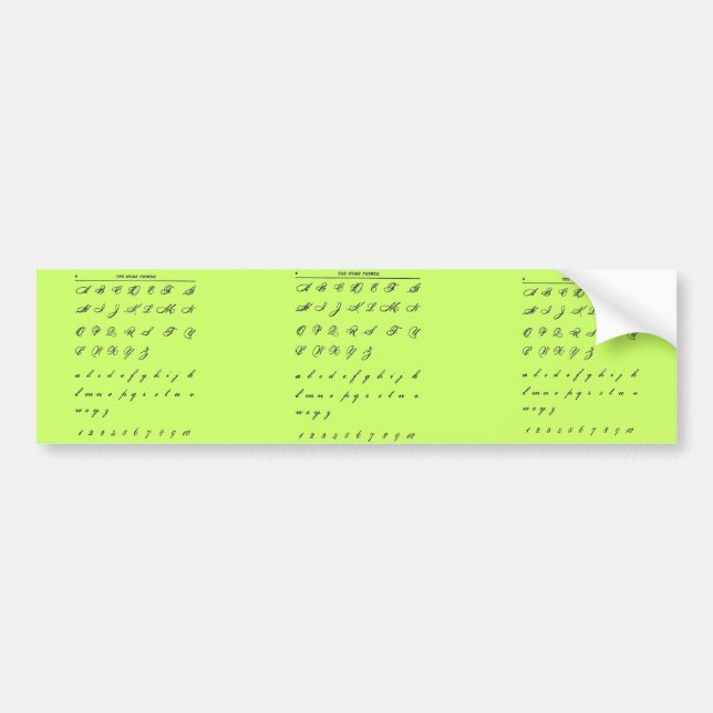 Cursive Letters Bumper Sticker (Front)
