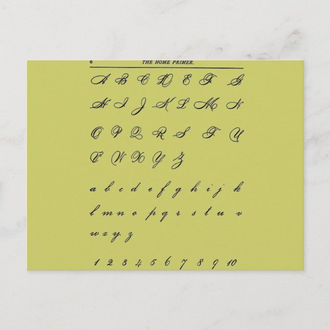 Cursive Letters Postcard (Front)