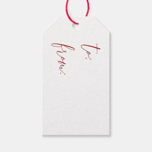 Cursive Modern Christmas To and From Gift Tags