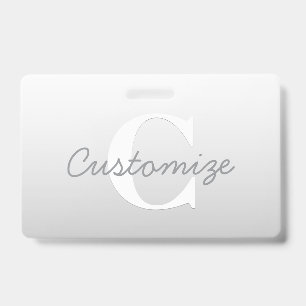 Cursive Name or other Text w/Monogram Gradient Badge