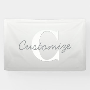 Cursive Name or other Text w/Monogram   Gradient  Banner