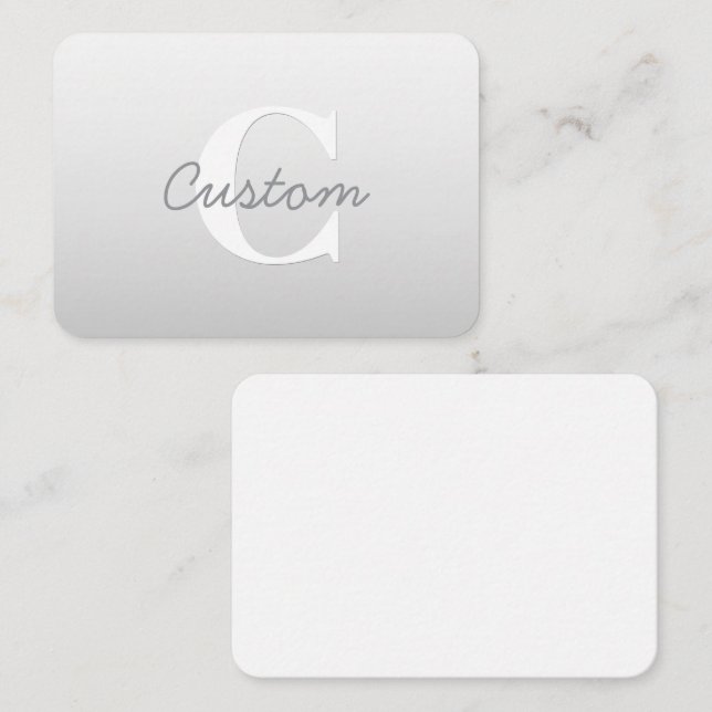 Cursive Name or other Text w/Monogram | Gradient  Card (Front/Back)