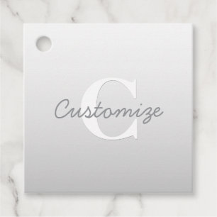 Cursive Name or other Text w/Monogram Gradient Favour Tags