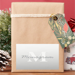 Cursive Name or other Text w/Monogram   Gradient  Sticker