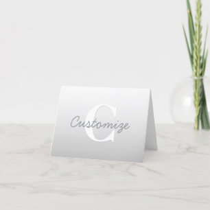 Cursive Name or other Text w/Monogram   Gradient  Thank You Card