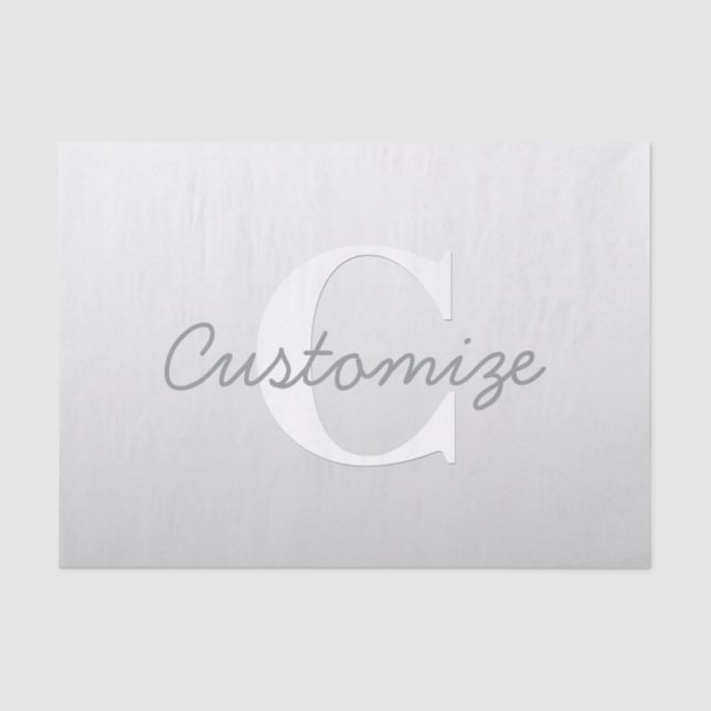 Cursive Name or other Text w/Monogram | Gradient  Tissue Paper (Front)