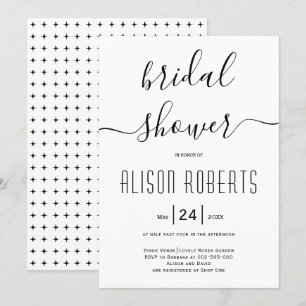 Cursive script calligraphy wedding bridal shower invitation