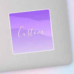 Cursive Script Name & Editable Light Purple Ombre 