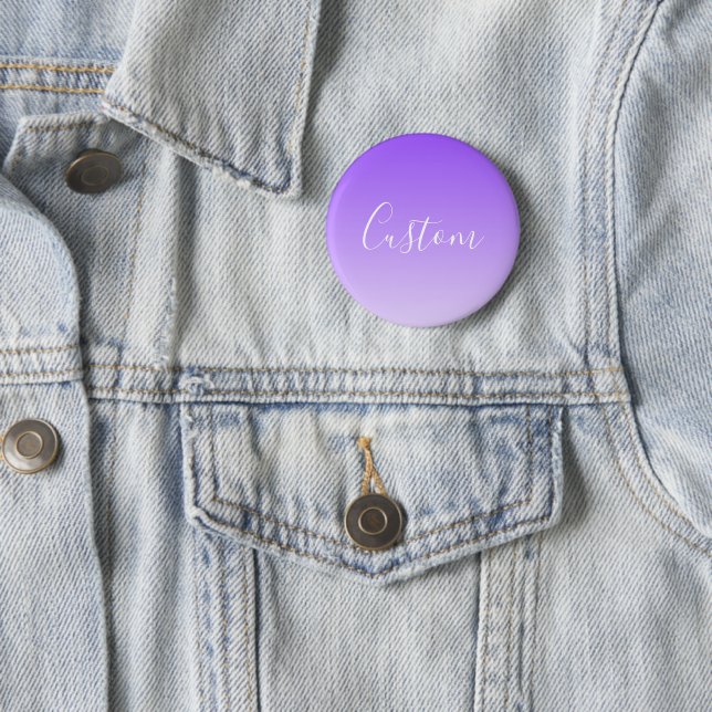 Cursive Script Name & Editable Light Purple Ombre  2 Inch Round Button (In Situ)
