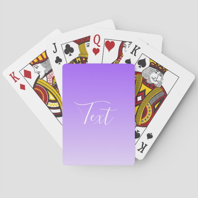 Cursive Script Name & Editable Light Purple Ombre  Playing Cards (Back)