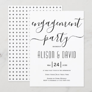 Cursive script typography wedding engagement party invitation