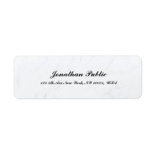 Cursive Text White Marble Modern Simple Template