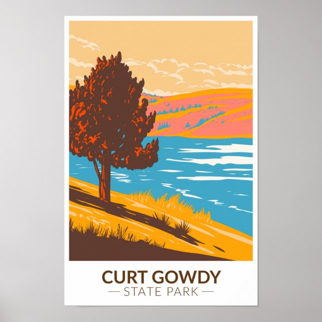 Curt Gowdy State Park Wyoming Vintage  Poster (Front)