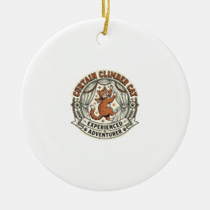 Curtain Climber Cat Curtain Climber Cat Vintage Ve Ceramic Ornament
