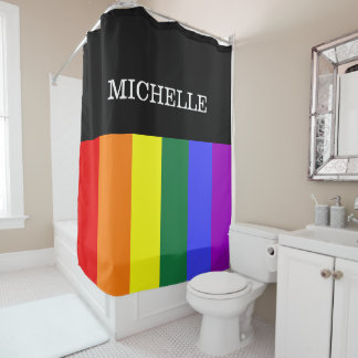 Curtain for Gay Rainbow Pride Bathroom