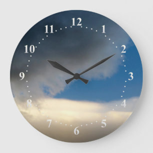 curtain of clouds large clock