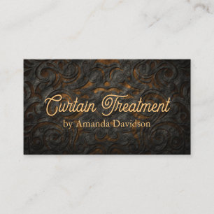 Curtain Treatment Seamstress Classy Fabric Textile Business Card