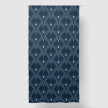 Curtains - Art Deco Fan Design Blue