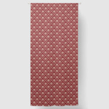 Curtains - Seamless Damask Red and Cream Fabric 
