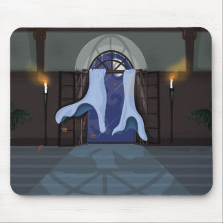Curtains waving in the night mouse pad