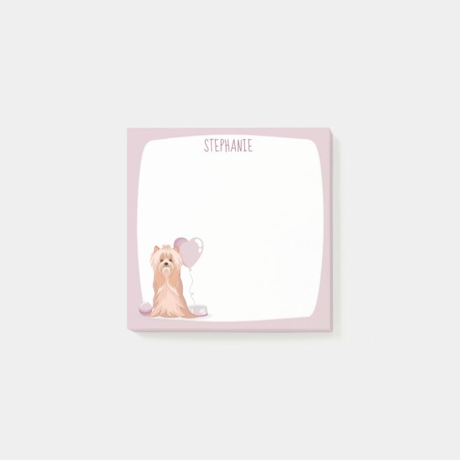 Curte Yorkshire Terrier Anniversaire Post-it Notes (Devant)