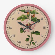 Curtis Botanique Wild Rose Horloge murale en 3 sty