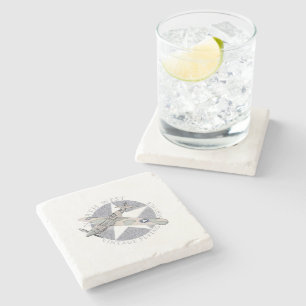 Curtiss P-40 Airplane Vintage Logo Stone Coaster