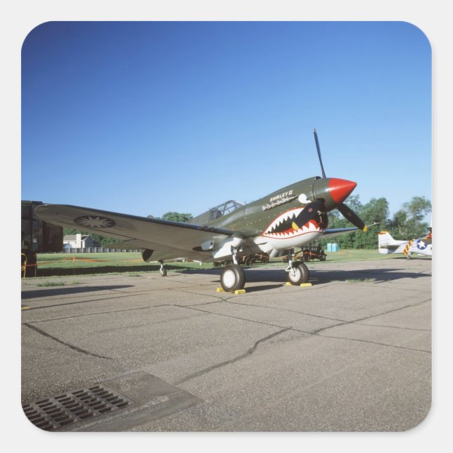 Curtiss P-40 Warhawk, at Minnesota CAF Air Show Square Sticker (Front)