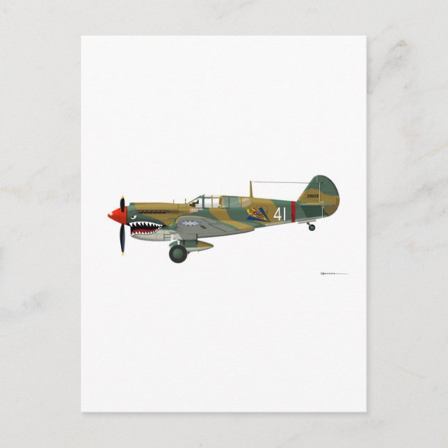 Curtiss P-40 Warhawk Postcard (Front)