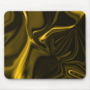 Curvas douradas ou amareladas em fundo marrom mouse pad