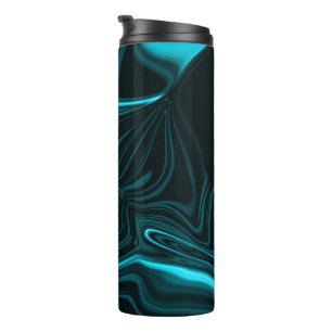 Curvas em azul turquesa, céu profundo ou ciano. thermal tumbler