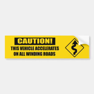 Curve Caution- yellow Bumper Sticker