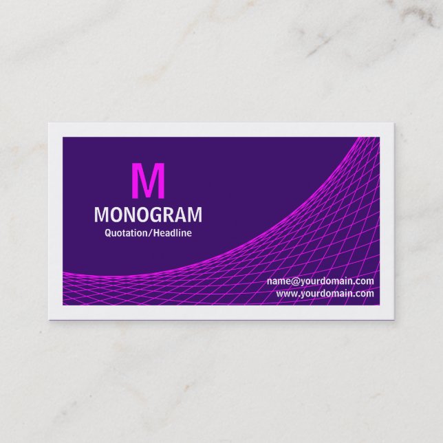Curve II - Magenta on Deep Purple Business Card (Front)