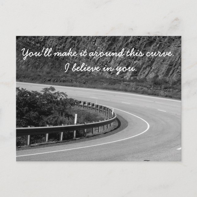 Curve in life's journey postcard (Front)