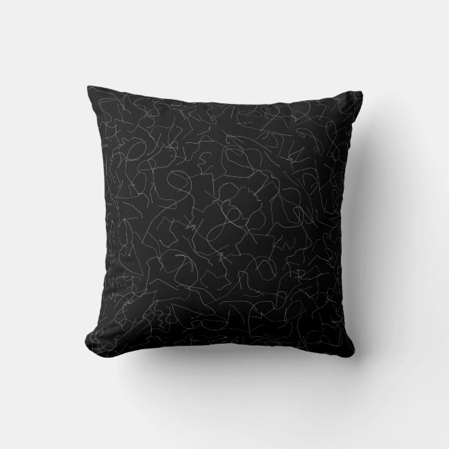 Curve Lines (White) Throw Pillow (Front)