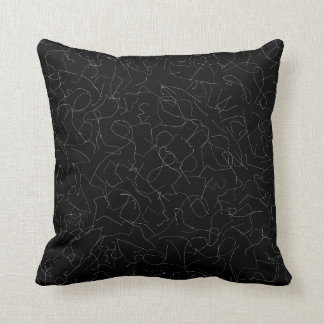 Curve Lines (White) Throw Pillow