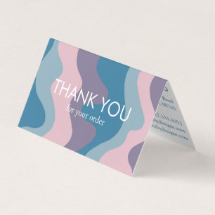 Curve Stripes Retro Minimalist Order Thank You QR Business Card