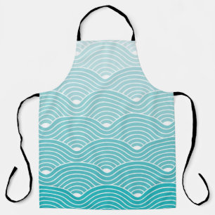 Curve Waves Geometric Pattern background, Vintage  Apron