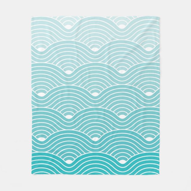 Curve Waves Geometric Pattern background, Vintage  Fleece Blanket (Front)