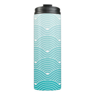 Curve Waves: Vintage Geometric Pattern Thermal Tumbler