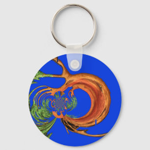 Curved Acacia with Kaleidoscopic Leaves Art Print Keychain