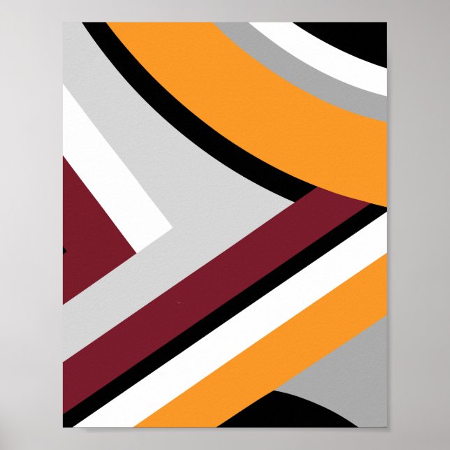 Curved and Angular Abstract Design Poster (Front)