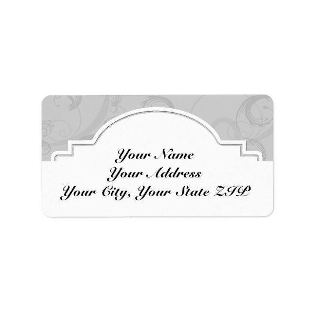 Curved Art Deco Diva in Silver Grey Label (Front)