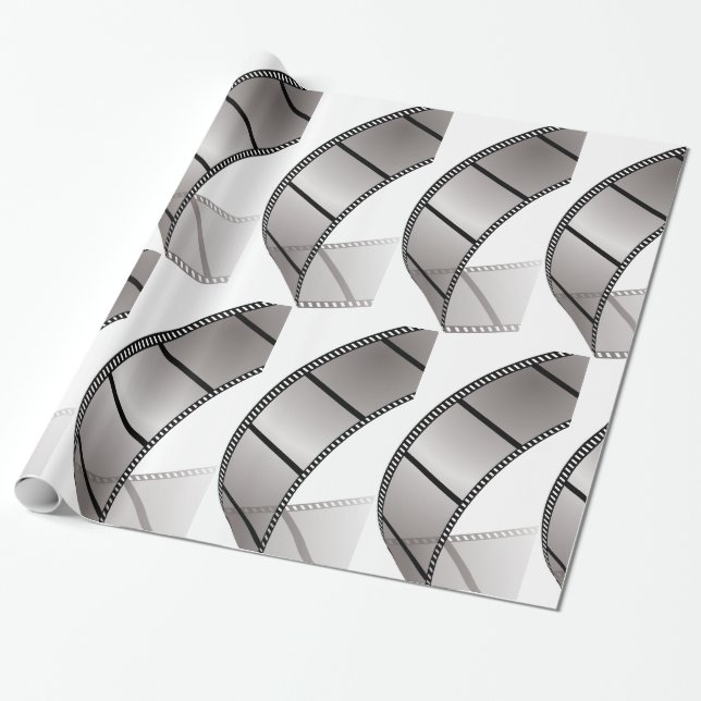 Curved Blank Film Strip Wrapping Paper (Unrolled)