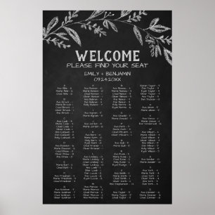 Curved Branch Chalk Alphabetical Seating Chart