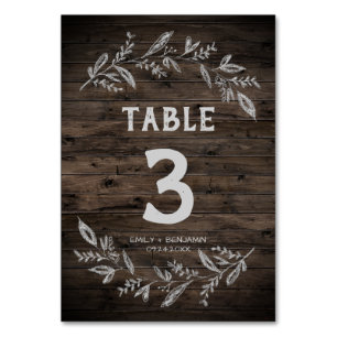 Curved Branches Wooden Table Number