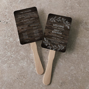 Curved Branches   Wooden Wedding Program Hand Fan