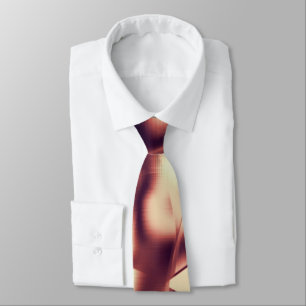 Curved brownish red or burgundy shapes, beige tone tie