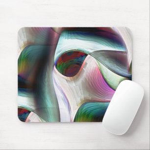 Curved chequerboard shapes in almost chrome colour mouse pad